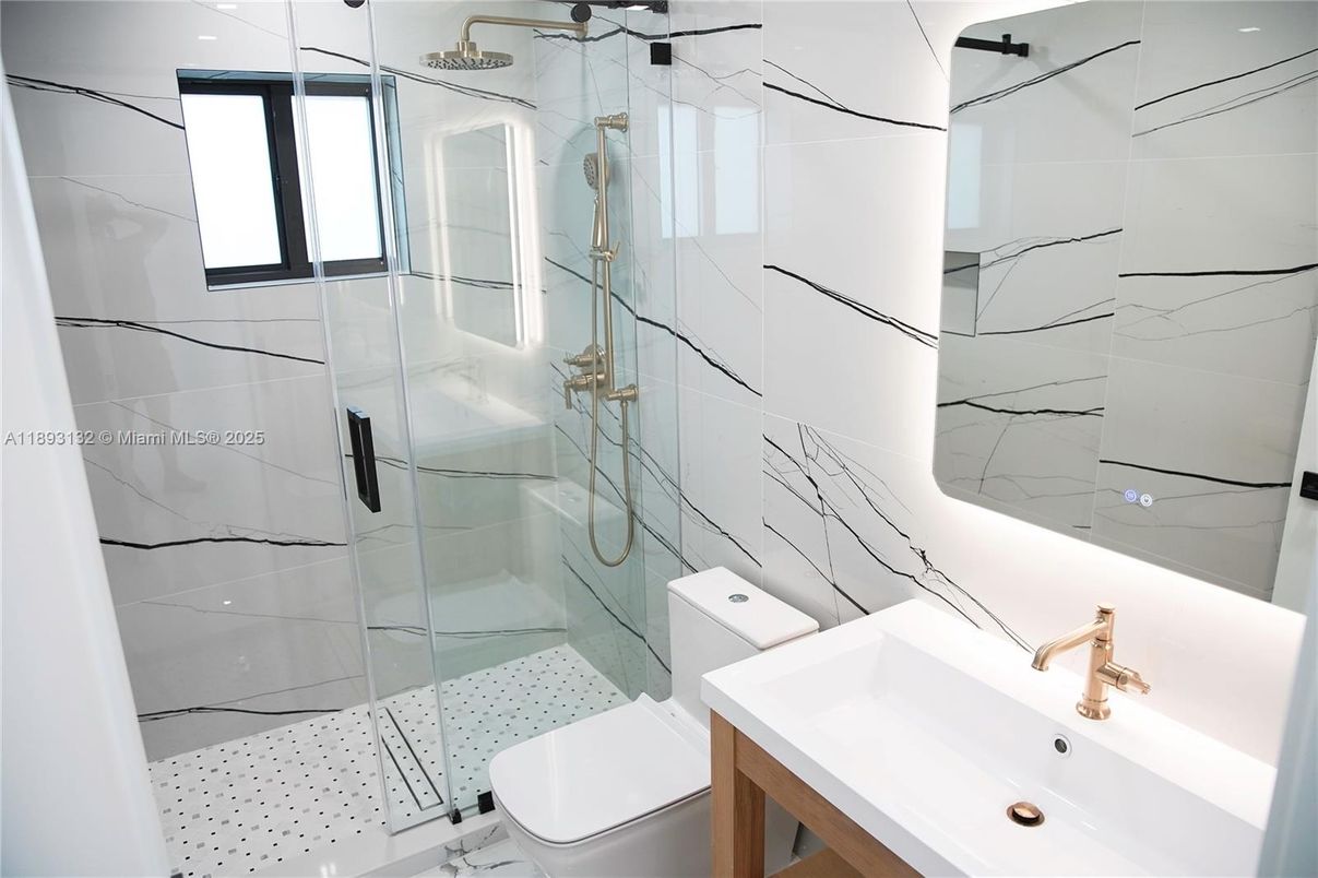 Bathroom, Glass Shower, Interior, Marble Walls