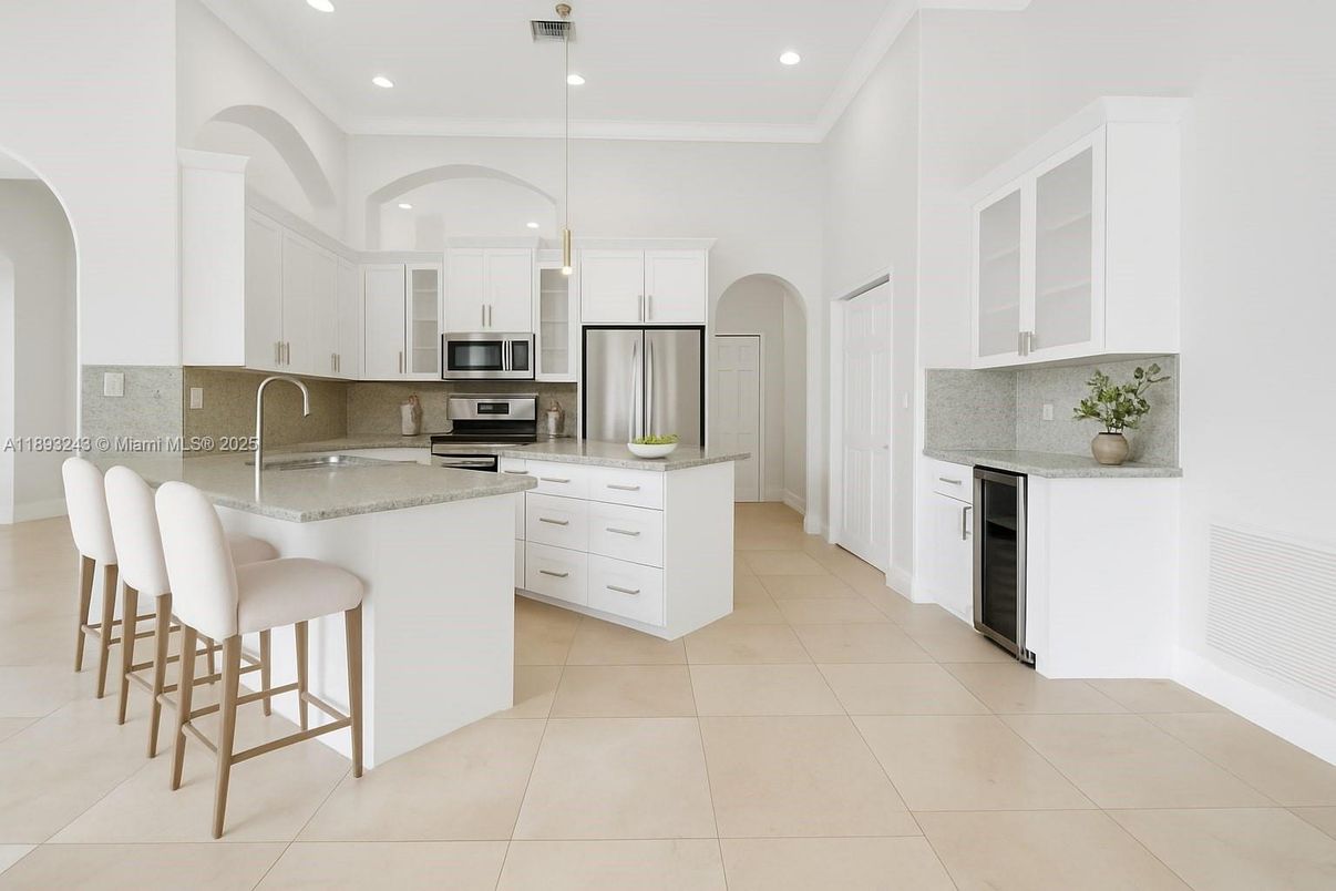 Interior, Kitchen, Pendant Lights, Recessed Lighting, Stainless Steel Appliances