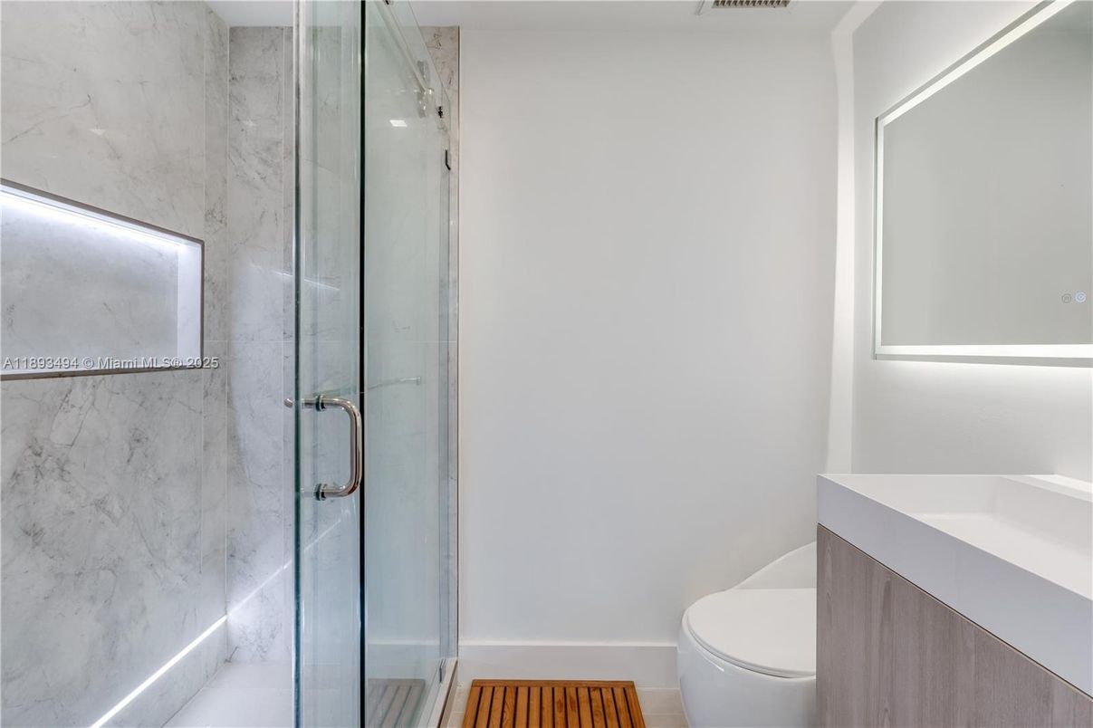 Bathroom, Glass Shower, Interior, Marble Walls