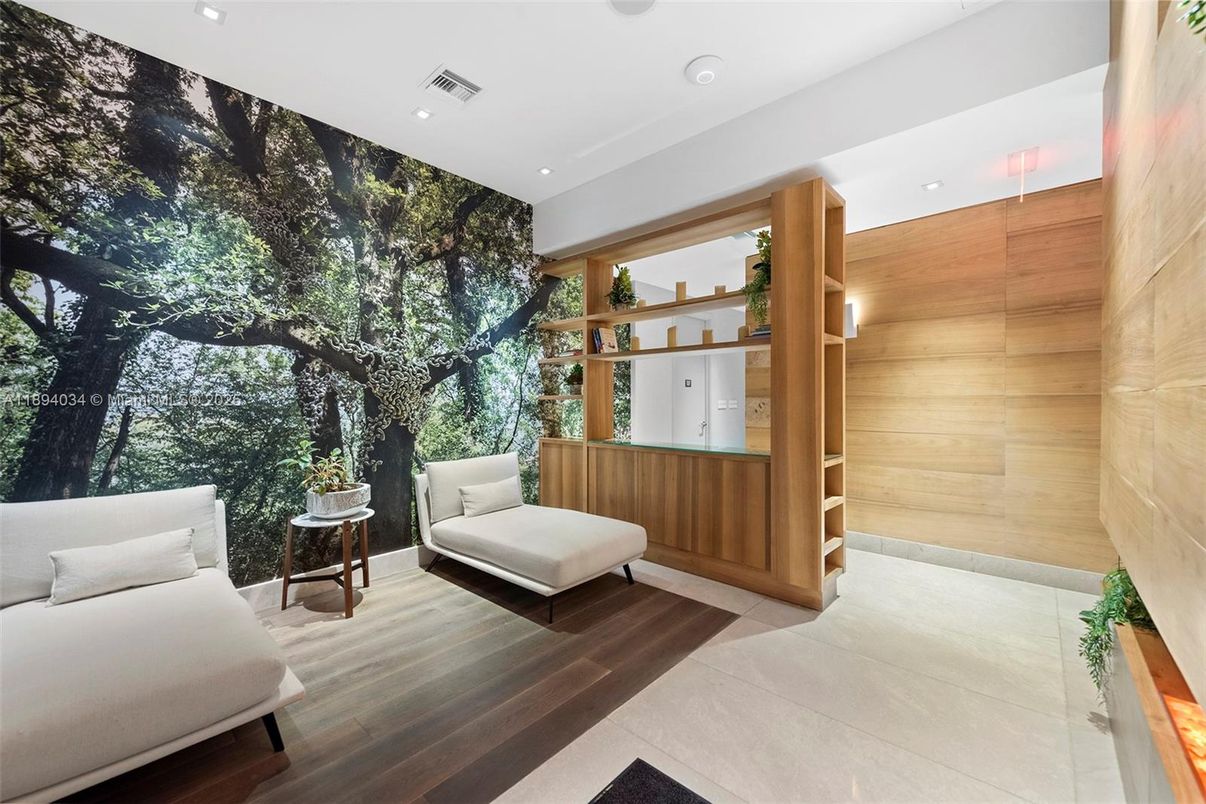 Interior, Recessed Lighting, Wood Texture Flooring, Wooden Walls