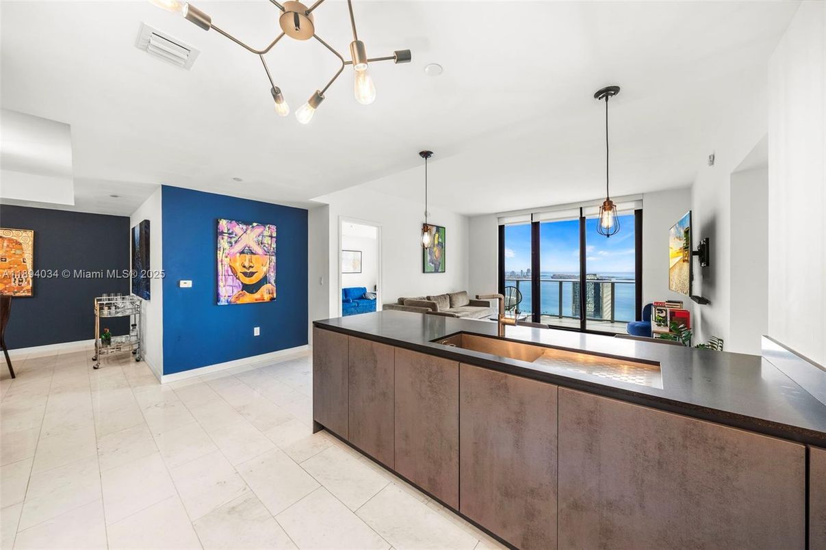 Interior, Kitchen, Pendant Lights, Water
