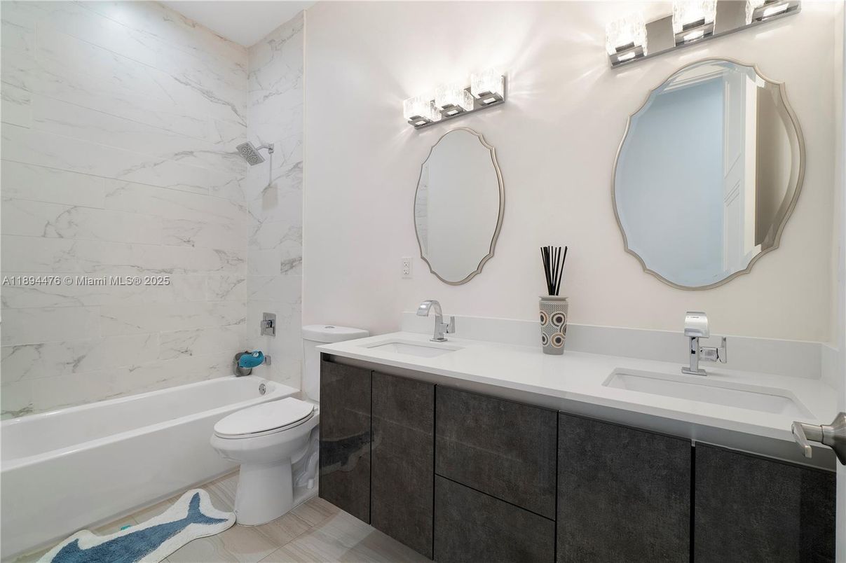 Bathroom, Dual Sink Vanities, Interior, Marble Walls