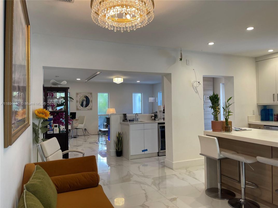 Interior, Kitchen, Marble, Recessed Lighting, Stainless Steel Appliances