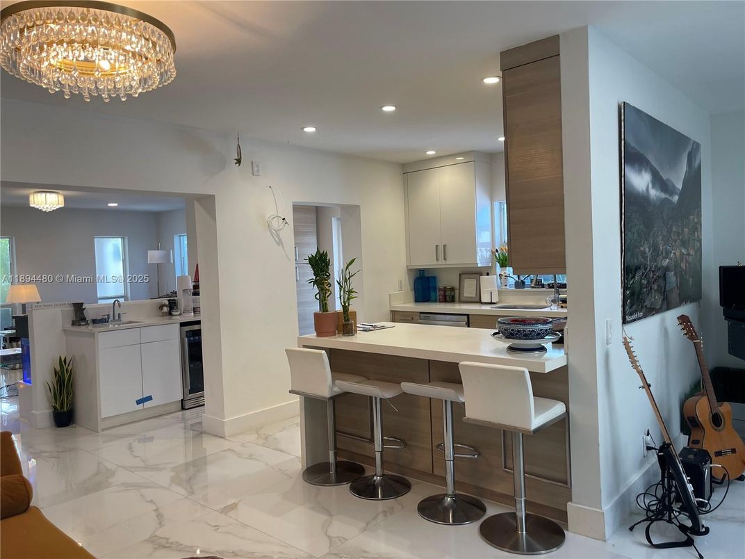 Fireplace, Interior, Recessed Lighting, Stone Walls