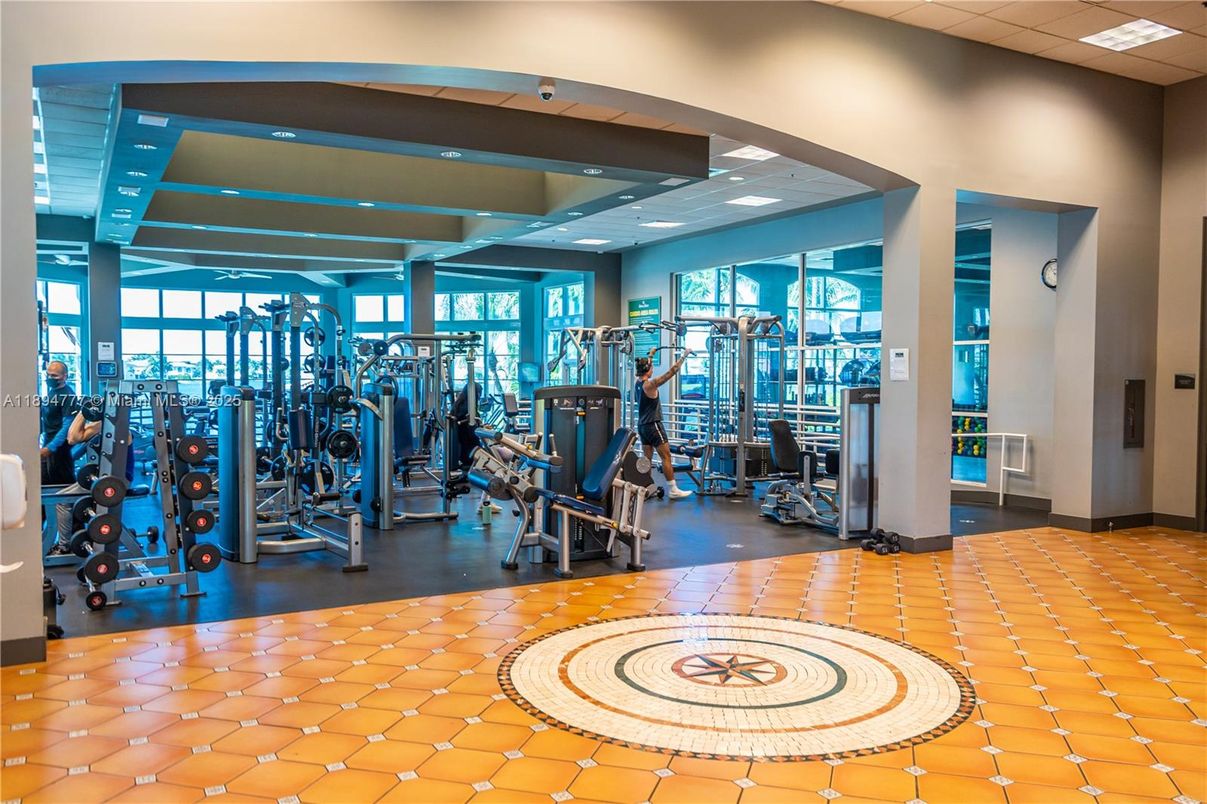 Fitness Equipment, Gym, Interior, Recessed Lighting