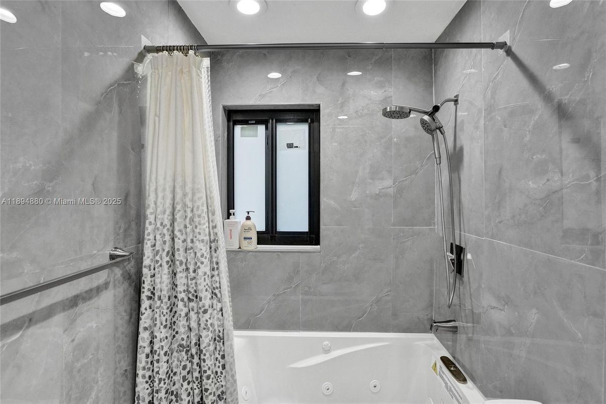 Bathroom, Interior, Marble Walls, Recessed Lighting