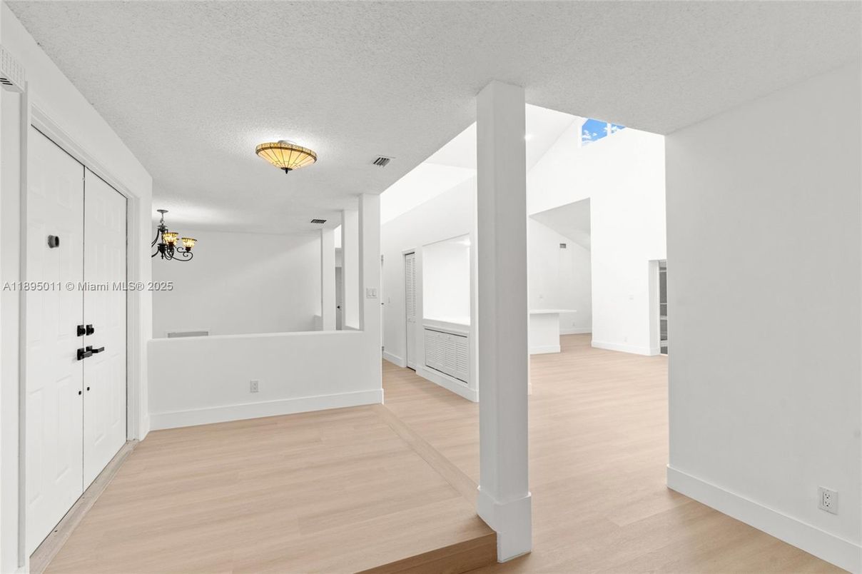 Chandelier, Empty room, Interior, Wood Texture Flooring