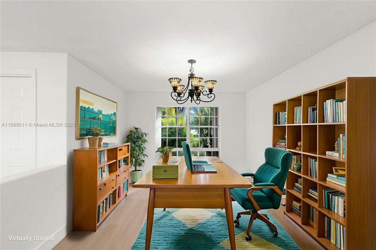 Chandelier, Home Office, Interior, Wood Texture Flooring