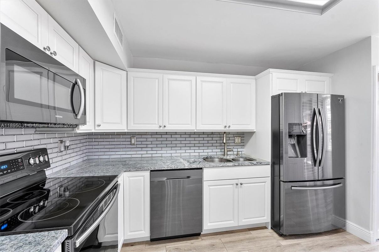 Interior, Kitchen, Stainless Steel Appliances, Wood Texture Flooring