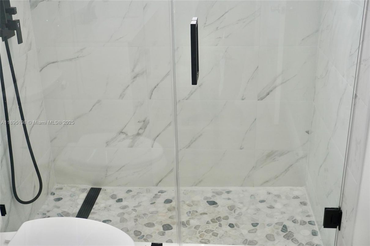 Bathroom, Glass Shower, Interior, Marble Walls