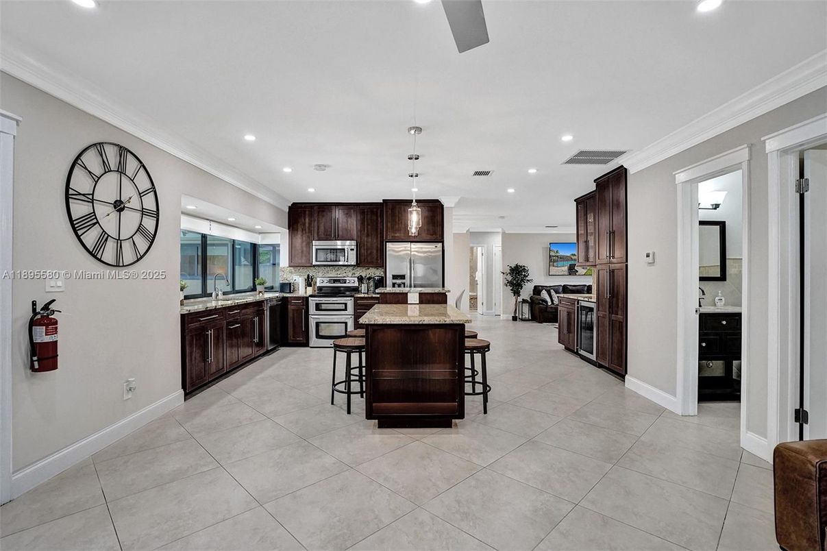 Interior, Kitchen, Pendant Lights, Recessed Lighting, Stainless Steel Appliances