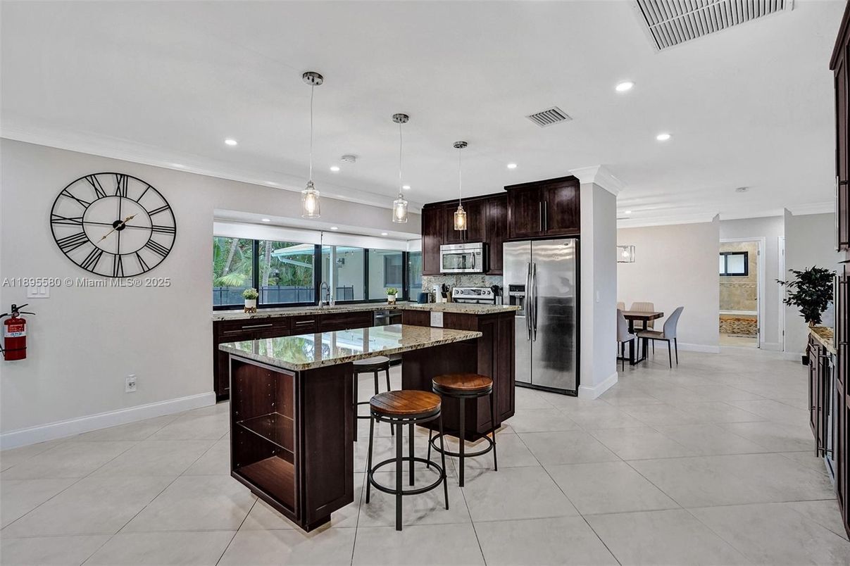 Interior, Kitchen, Pendant Lights, Recessed Lighting, Stainless Steel Appliances