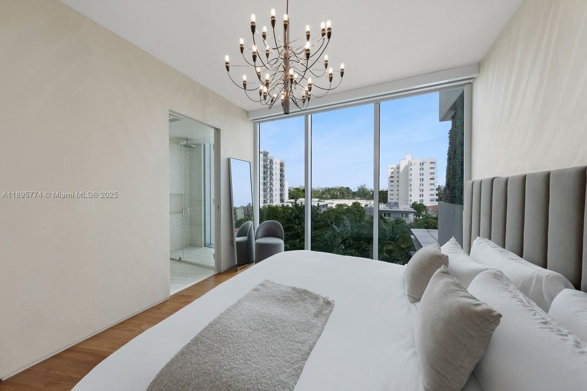 Bedroom, Chandelier, Interior, Wood Texture Flooring