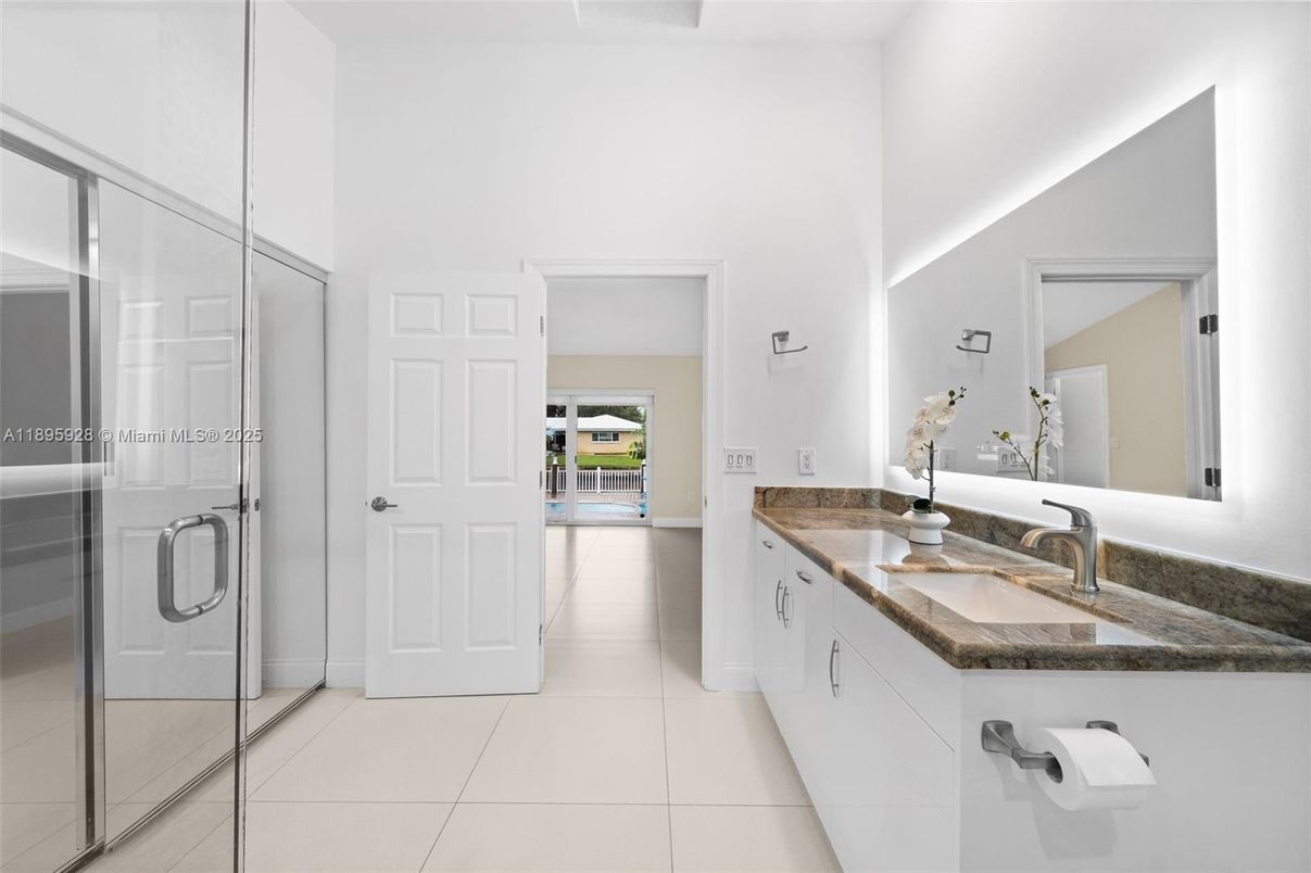 Bathroom, Dual Sink Vanities, Glass Shower, Interior