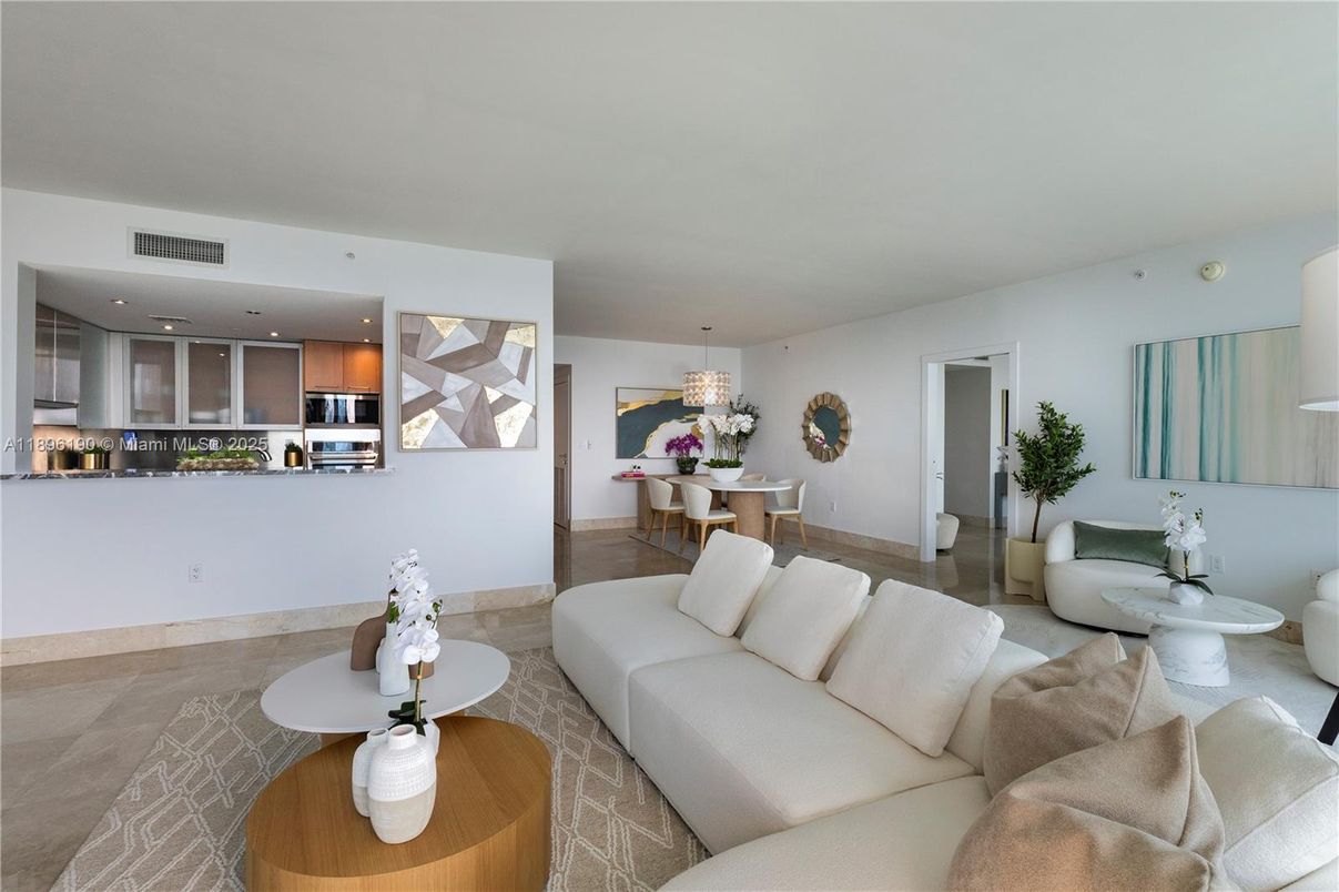 Dining room, Interior, Kitchen, Living room, Recessed Lighting, Stainless Steel Appliances