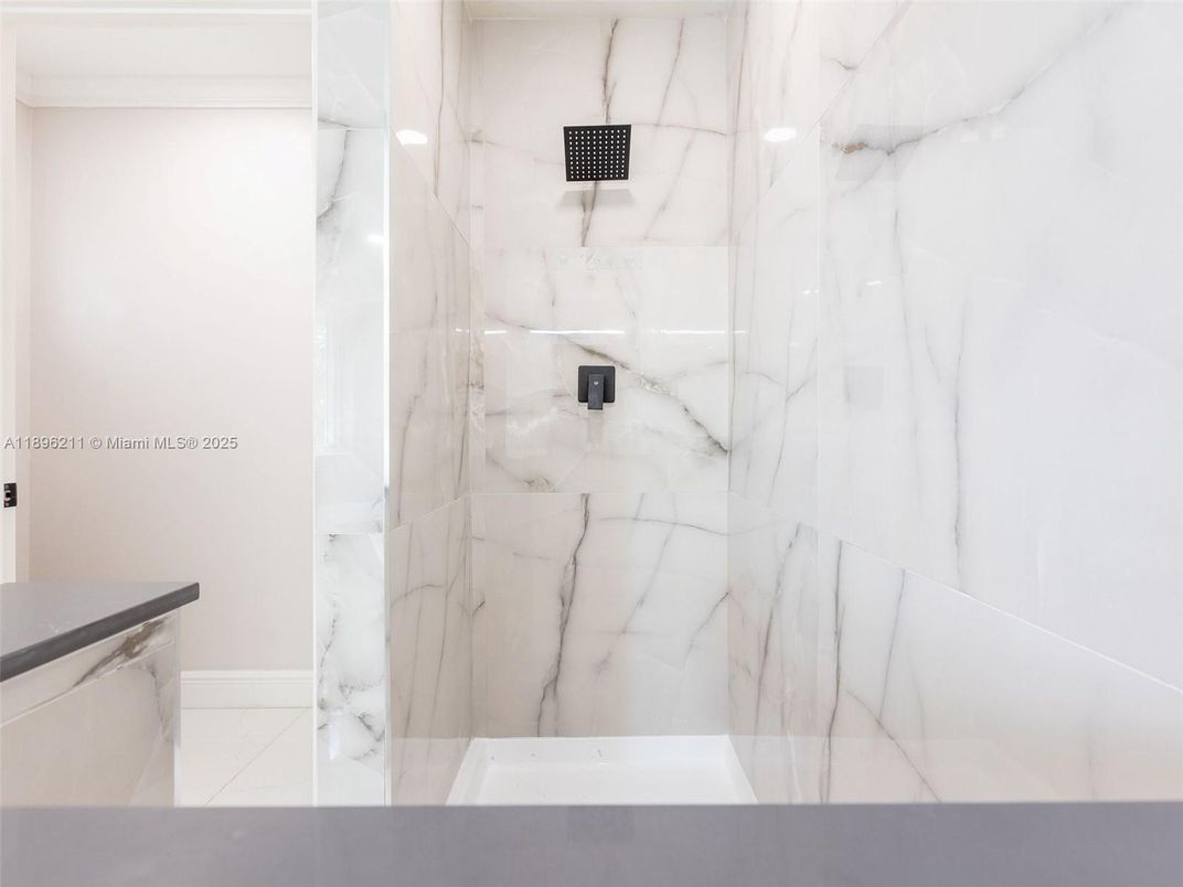 Bathroom, Glass Shower, Interior, Marble Walls
