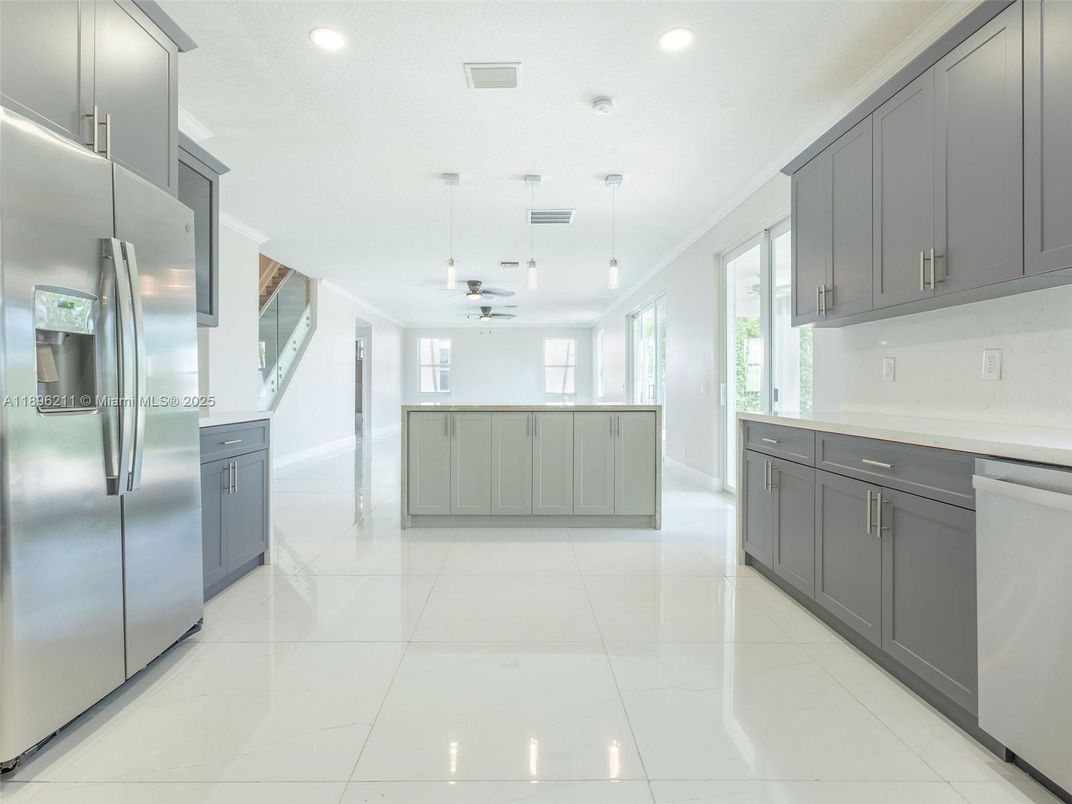 Interior, Kitchen, Pendant Lights, Recessed Lighting, Stainless Steel Appliances