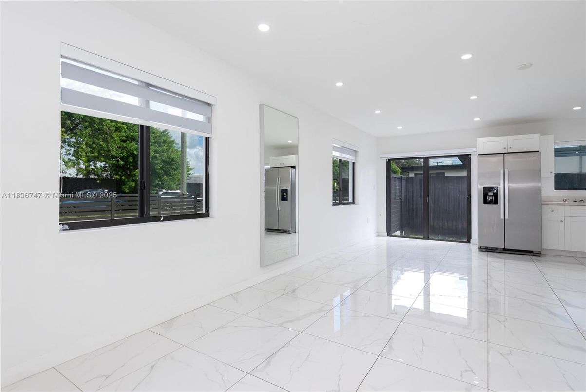 Interior, Kitchen, Marble, Recessed Lighting, Stainless Steel Appliances