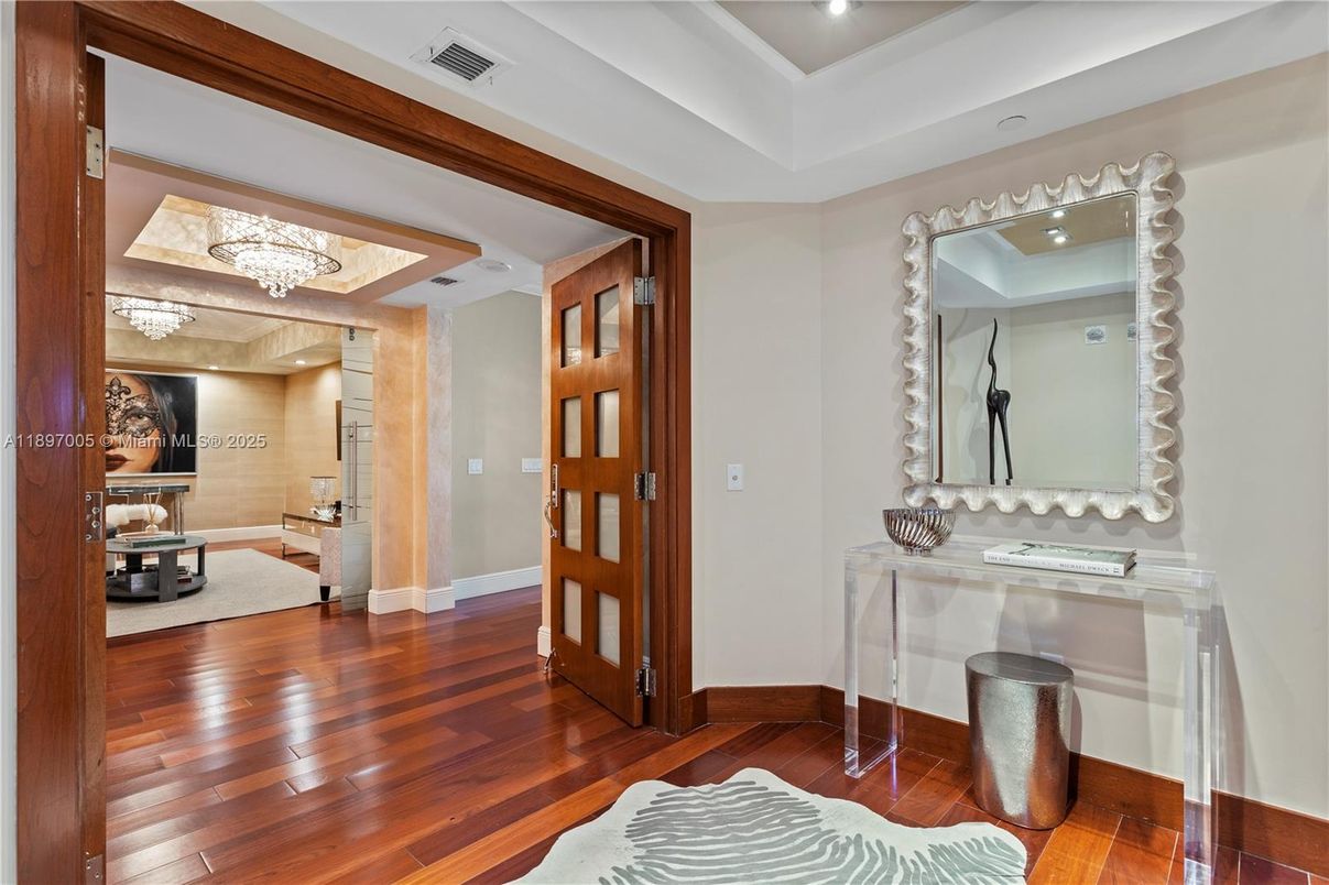Chandelier, Interior, Recessed Lighting, Wood Texture Flooring