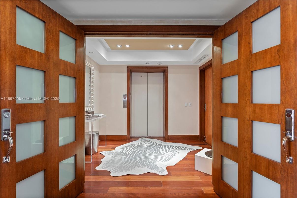 Elevator, Interior, Recessed Lighting, Wood Texture Flooring, Wooden Walls