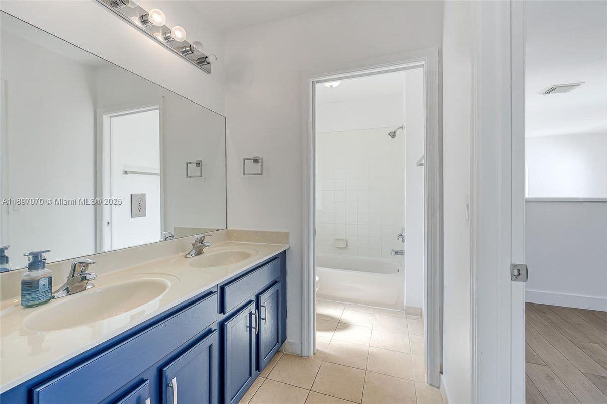 Bathroom, Dual Sink Vanities, Interior, Wood Texture Flooring