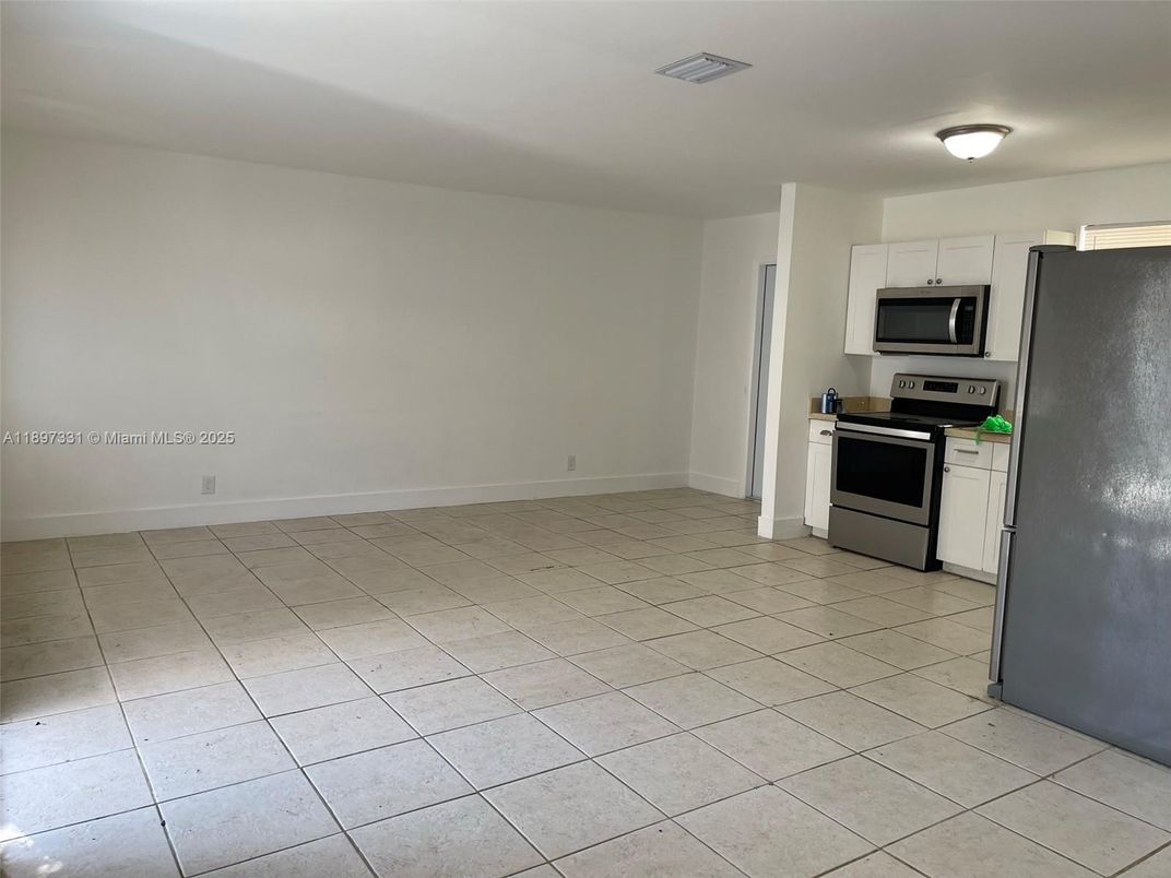Empty room, Interior, Kitchen, Stainless Steel Appliances
