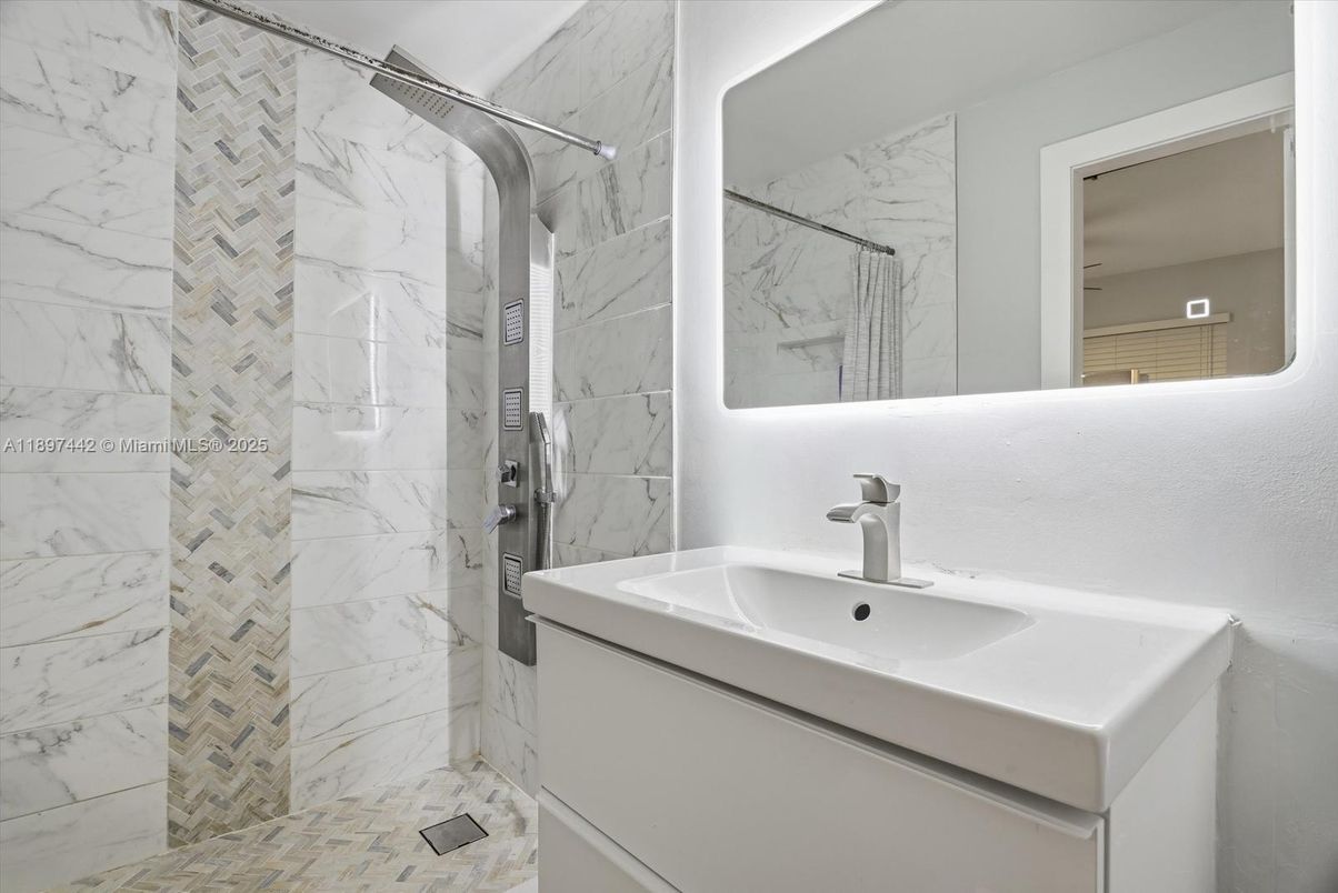 Bathroom, Glass Shower, Interior, Marble Walls