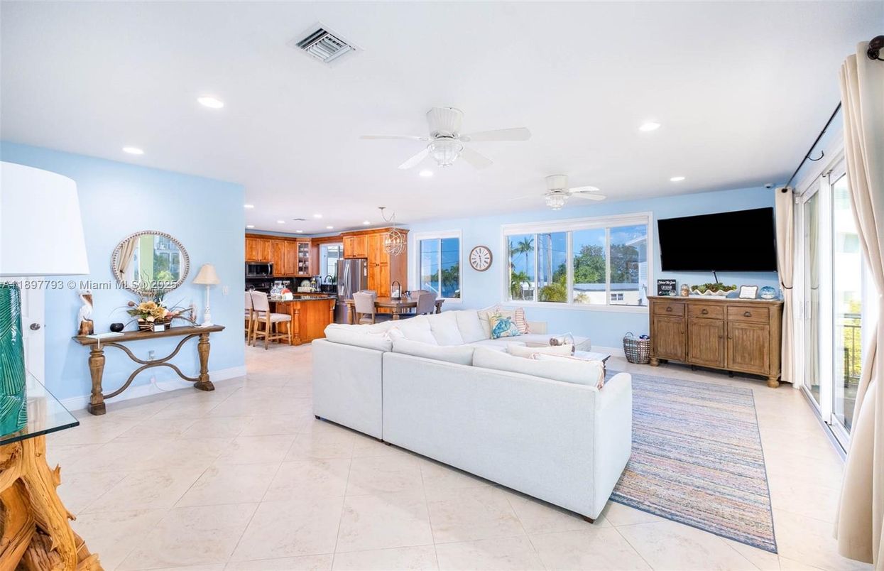Dining room, Interior, Kitchen, Living room, Recessed Lighting, Stainless Steel Appliances
