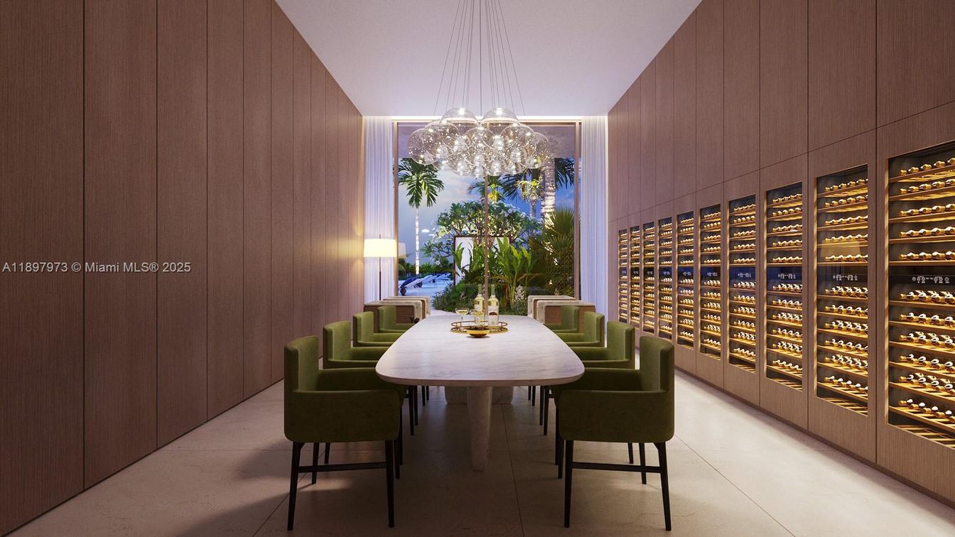 Dining room, Interior, Pendant Lights, Wine Storage