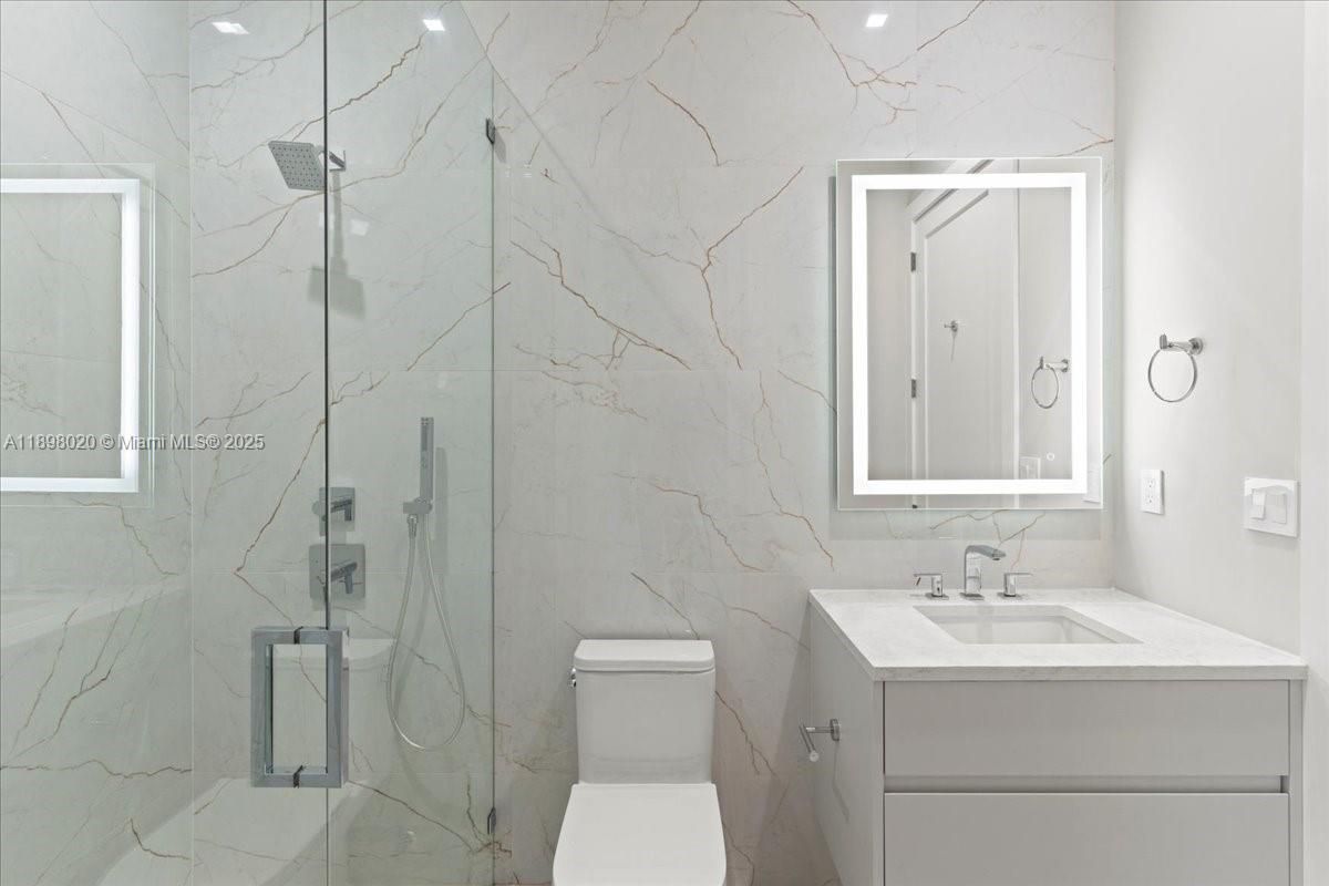 Bathroom, Glass Shower, Interior, Marble Walls