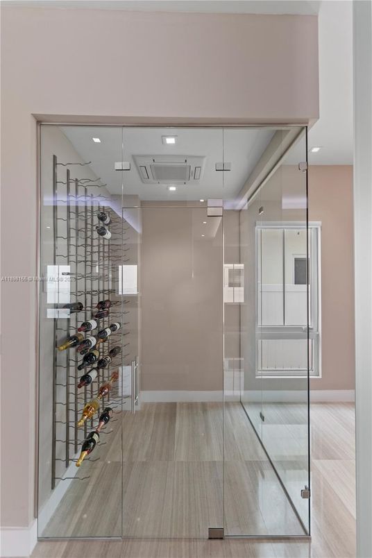 Interior, Recessed Lighting, Wine Storage, Wood Texture Flooring