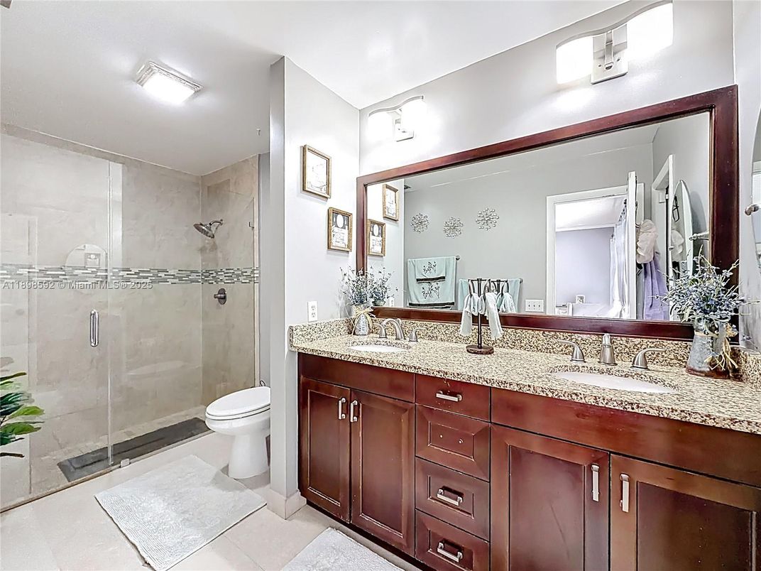 Bathroom, Dual Sink Vanities, Glass Shower, Interior