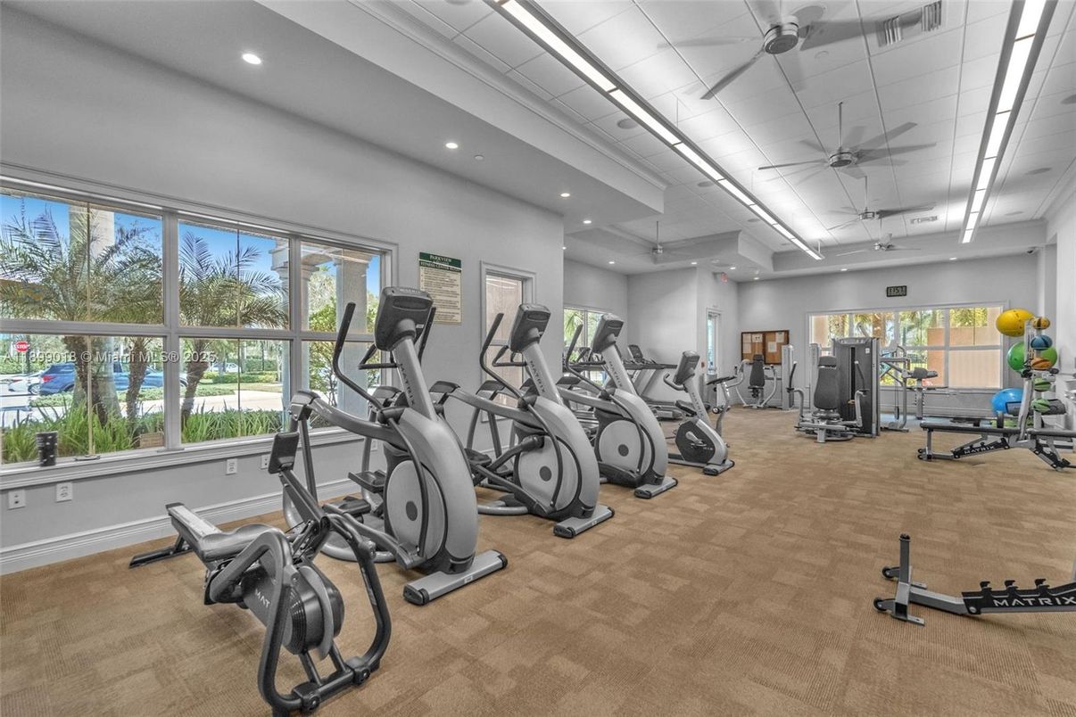 Fitness Equipment, Gym, Interior, Recessed Lighting