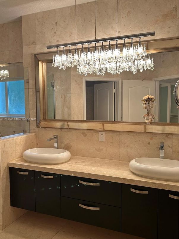 Bathroom, Chandelier, Dual Sink Vanities, Interior