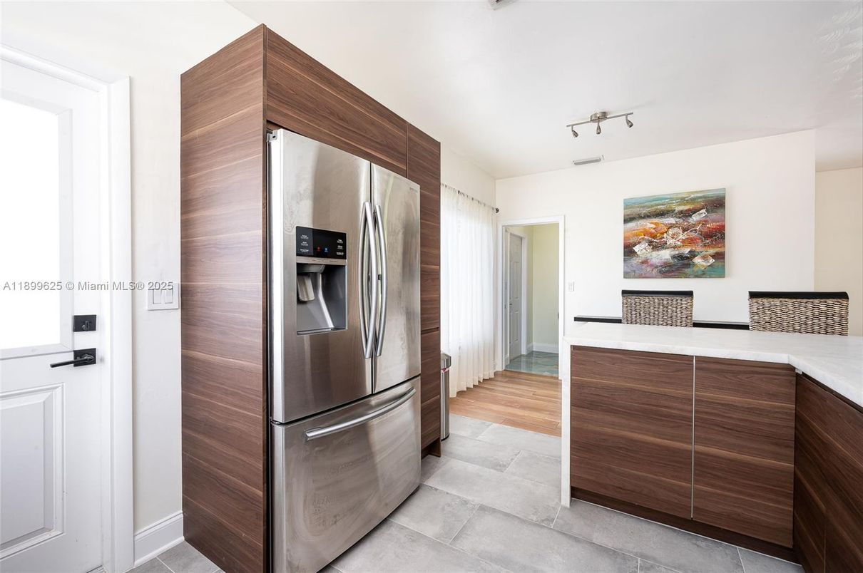 Interior, Kitchen, Stainless Steel Appliances, Wood Texture Flooring