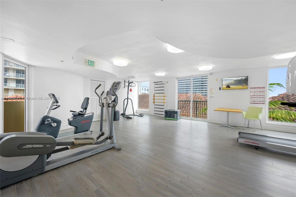 Fitness Equipment, Interior, Wood Texture Flooring