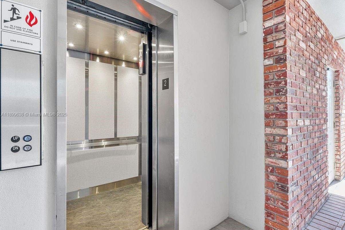 Elevator, Interior, Stone Walls