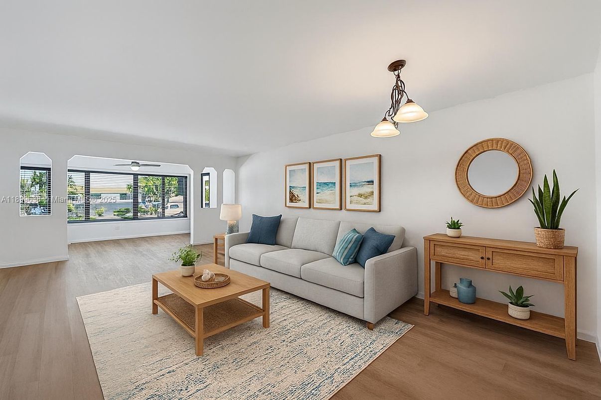 Interior, Living room, Pendant Lights, Wood Texture Flooring