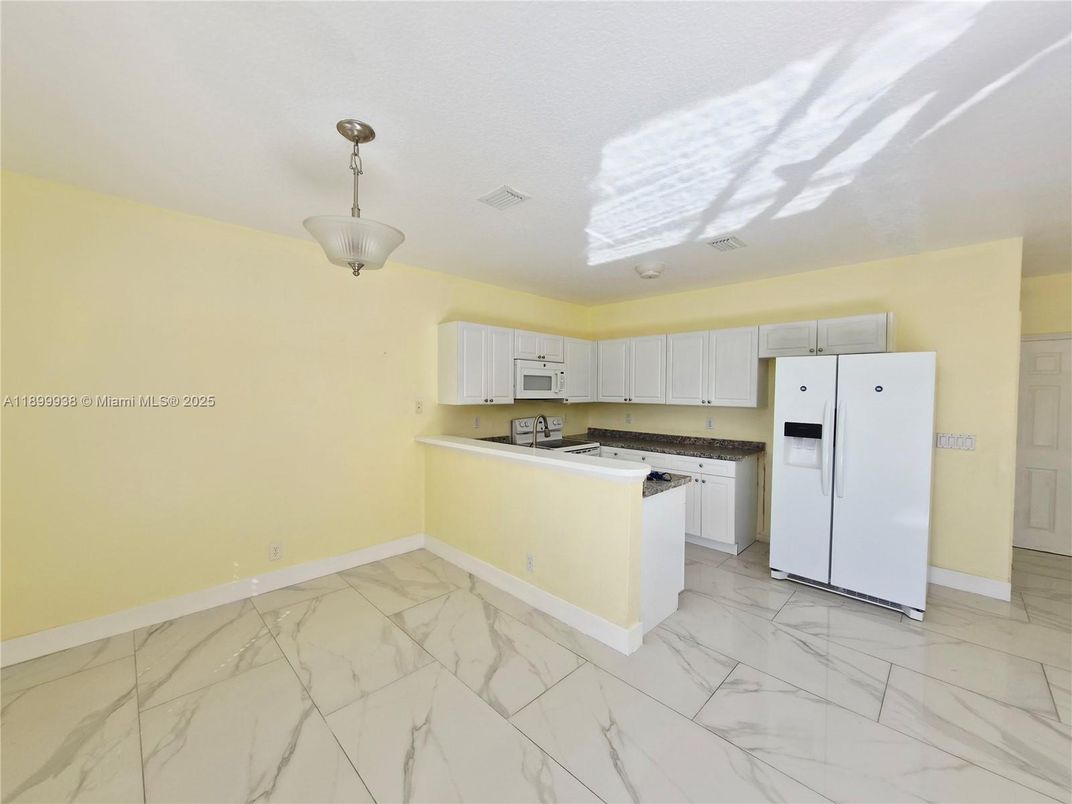 Interior, Kitchen, Marble, Pendant Lights