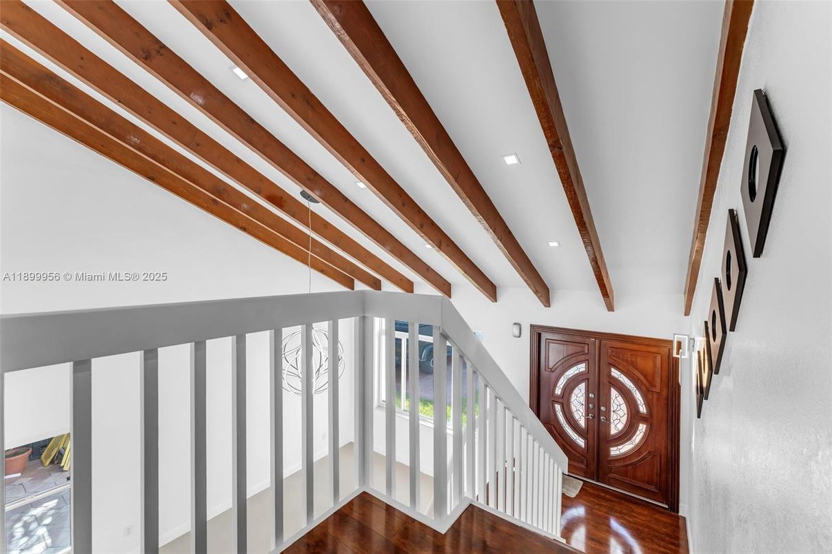 Interior, Recessed Lighting, Wooden Beams, Wood Texture Flooring