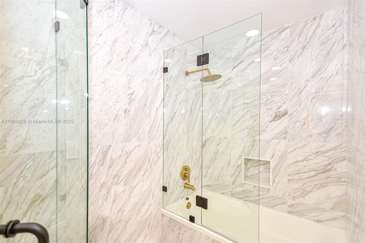 Bathroom, Glass Shower, Interior, Marble Walls