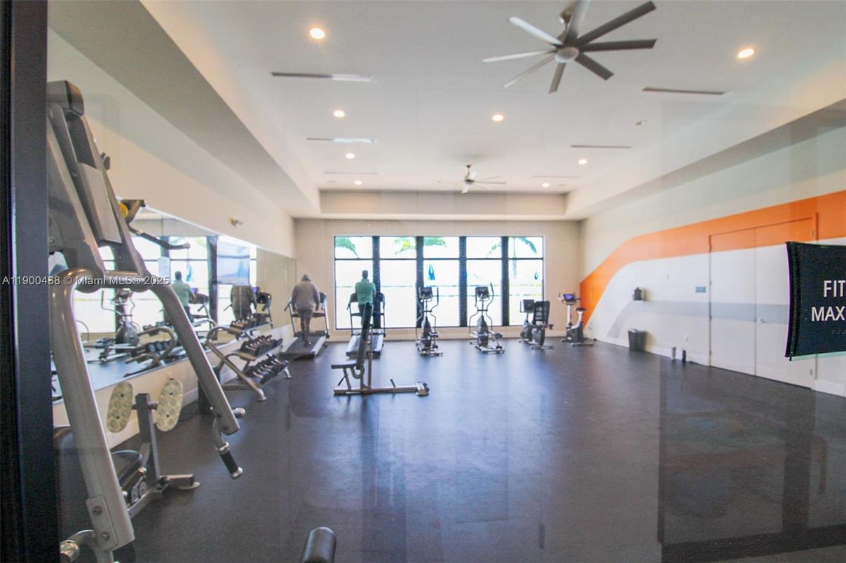 Fitness Equipment, Gym, Interior, Recessed Lighting