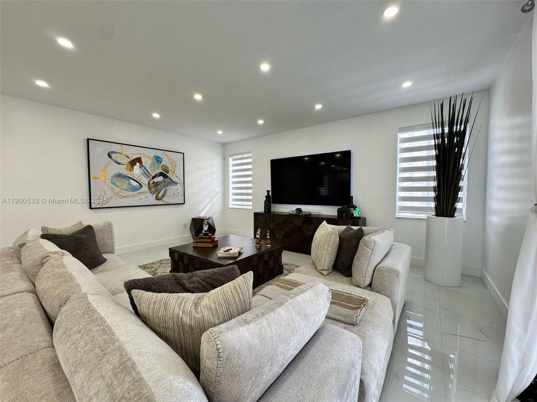 Interior, Living room, Marble, Recessed Lighting