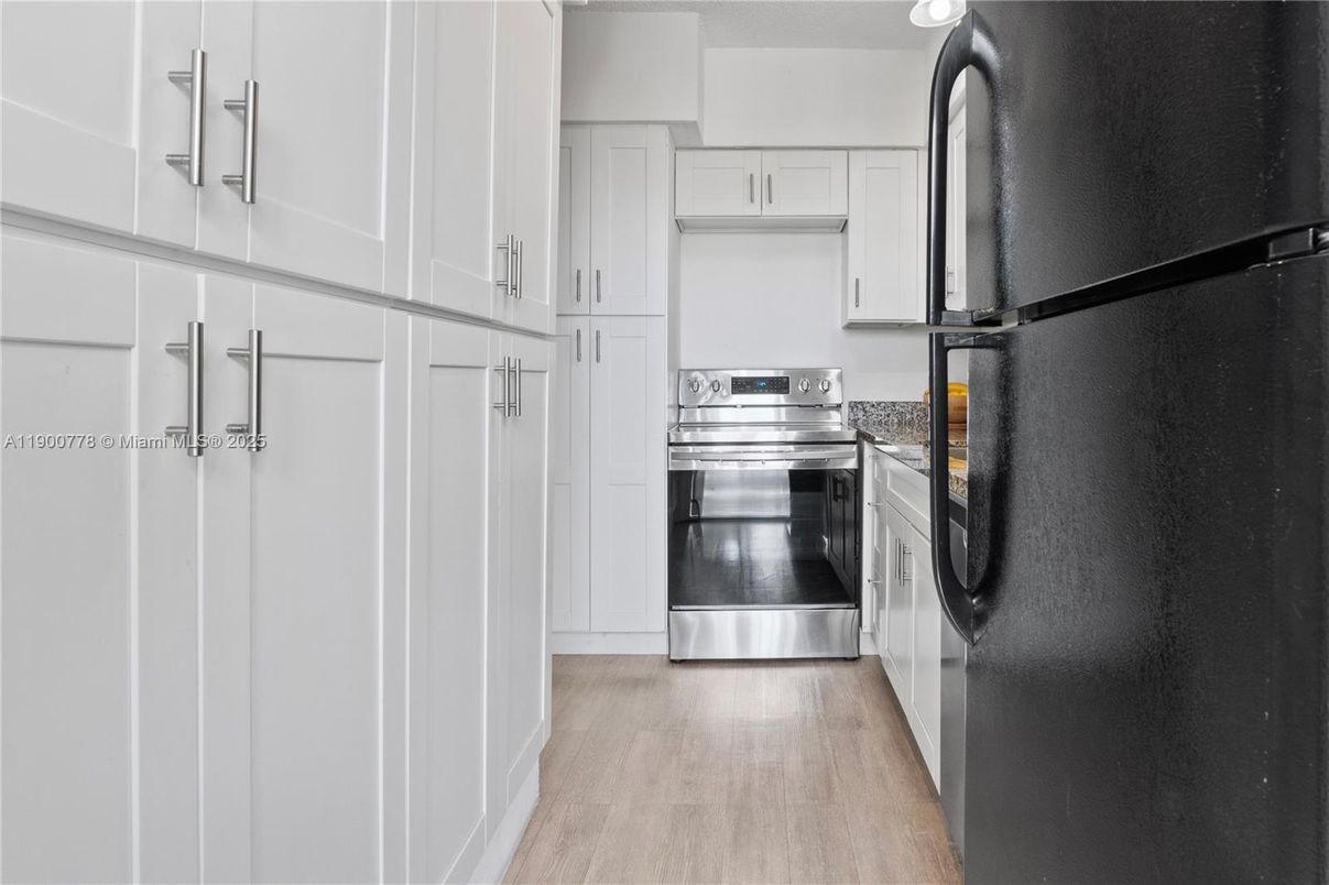 Interior, Kitchen, Stainless Steel Appliances, Wood Texture Flooring