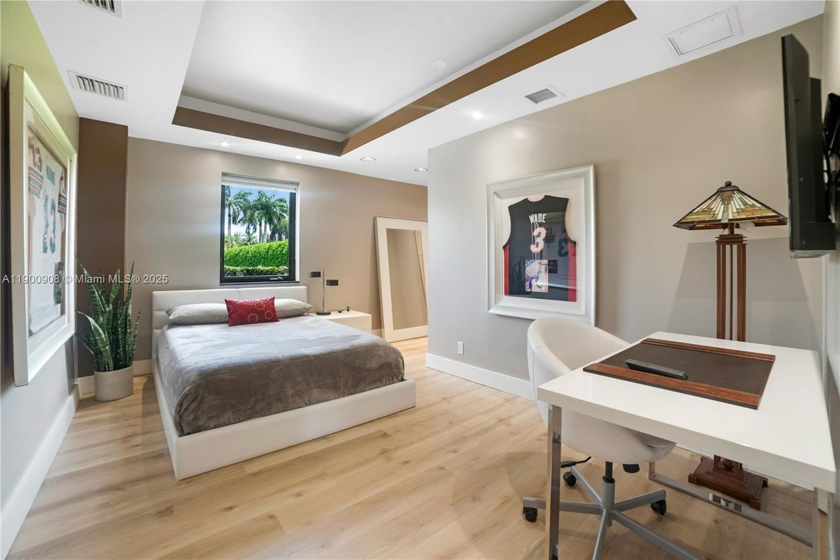 Bedroom, Home Office, Interior, Recessed Lighting, Wood Texture Flooring