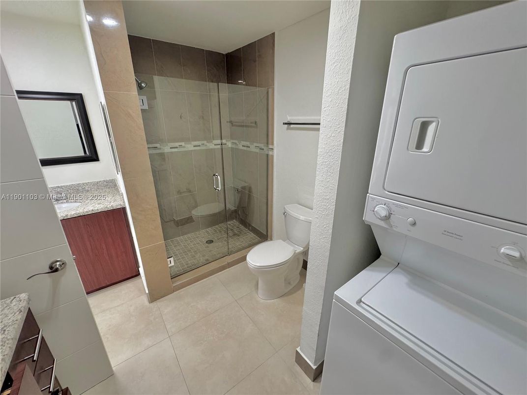 Bathroom, Glass Shower, Interior, Washer
