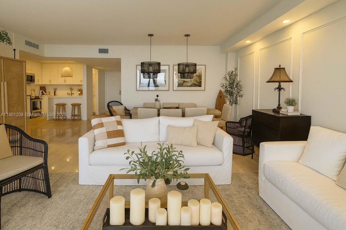 Dining room, Interior, Kitchen, Living room, Pendant Lights, Recessed Lighting