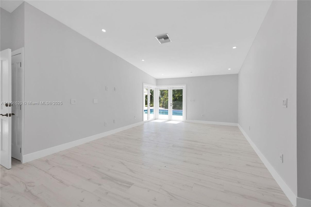 Empty room, Interior, Marble, Recessed Lighting, Wood Texture Flooring