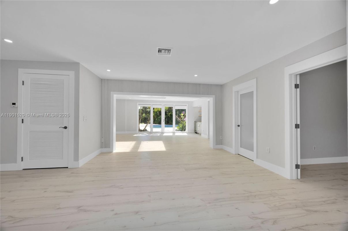 Empty room, Interior, Marble, Recessed Lighting, Wood Texture Flooring