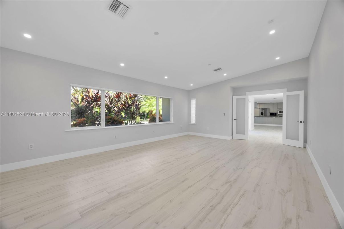 Empty room, Interior, Marble, Recessed Lighting, Wood Texture Flooring
